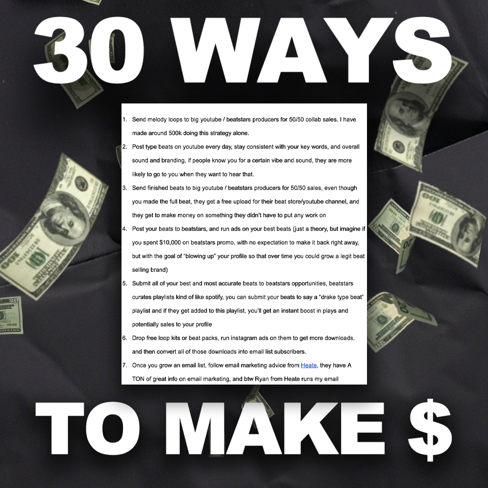 📖 30 WAYS TO MAKE MONEY AS A MUSIC PRODUCER