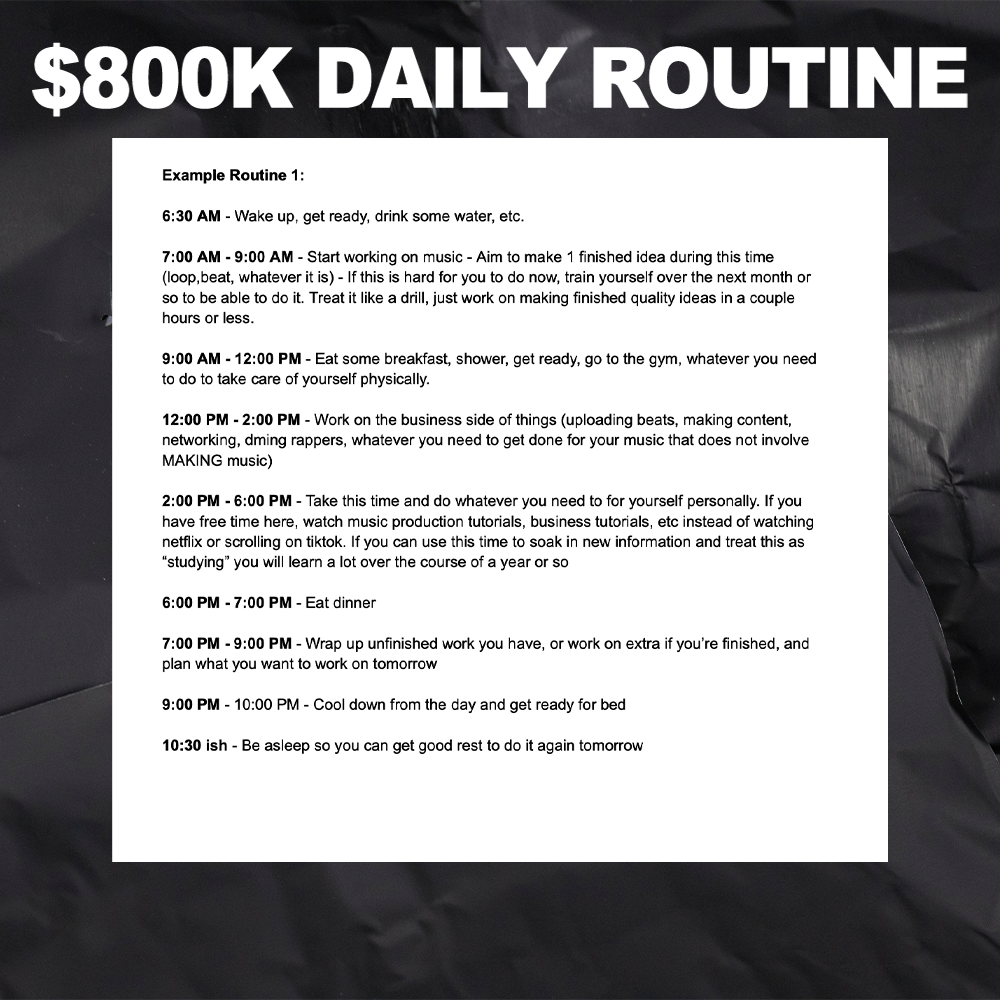 📖 $800,000 BEAT SELLING DAILY ROUTINE